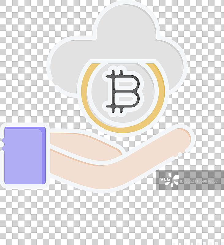 与加密货币相关的云图标图片素材