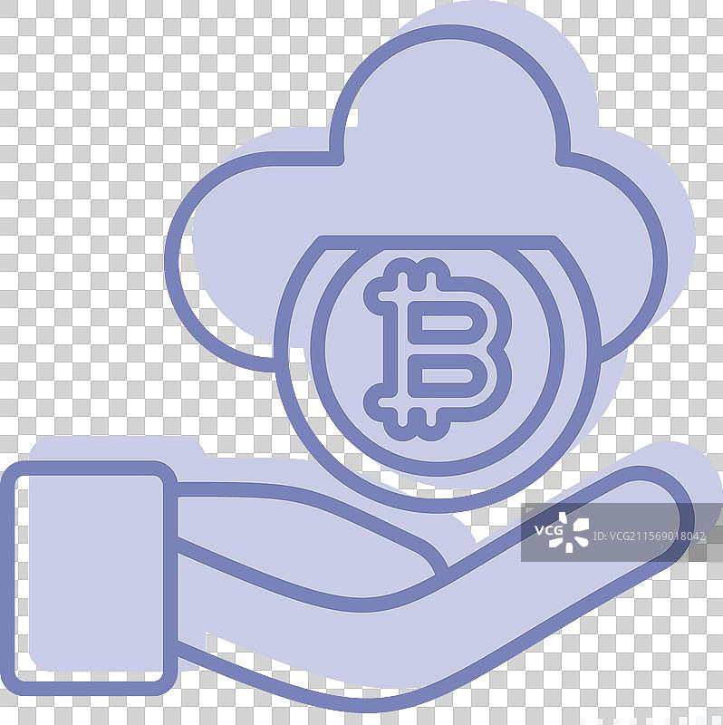 与加密货币相关的云图标图片素材