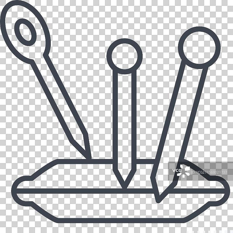 与缝纫相关的图标针头符号线条风格图片素材