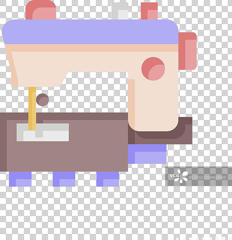 与缝纫相关的平面缝纫机图标图片素材