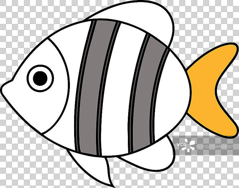 条纹蝴蝶鱼看起来像图标图片素材