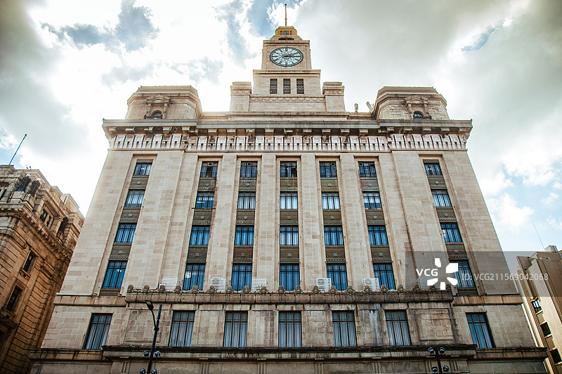 上海外滩江海关大楼建筑景观与内部空间壁画图片素材