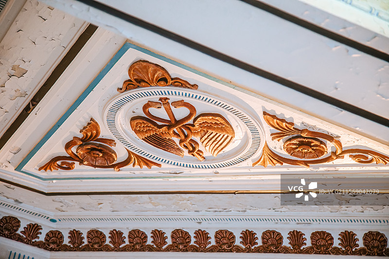 上海外滩江海关大楼建筑景观与内部空间壁画图片素材