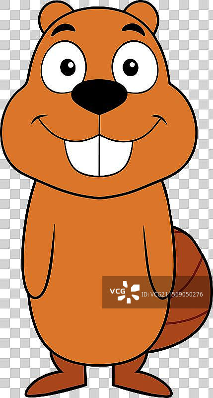 微笑的海狸图标图片素材