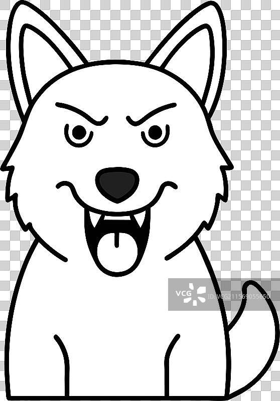 愤怒的白色瑞士牧羊犬图标图片素材