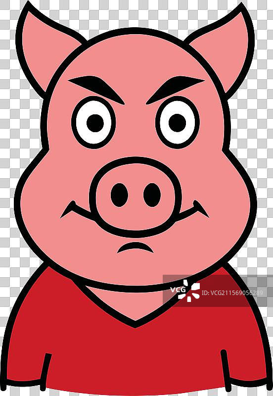 伯克夏猪生气的图标图片素材