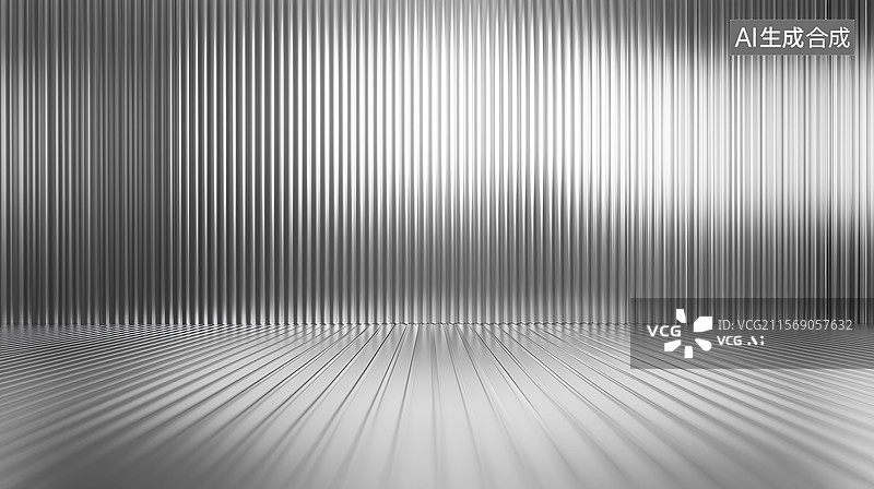 【AI数字艺术】银纹金属空间现代画廊意境图片素材