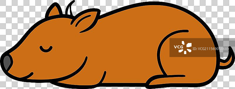 不丹塔金羚羊睡觉图标图片素材