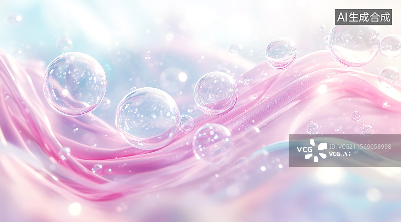 【AI数字艺术】柔软唯美的水波背景图片素材
