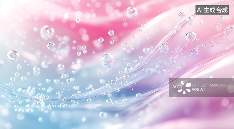 【AI数字艺术】柔软唯美的水波背景图片素材