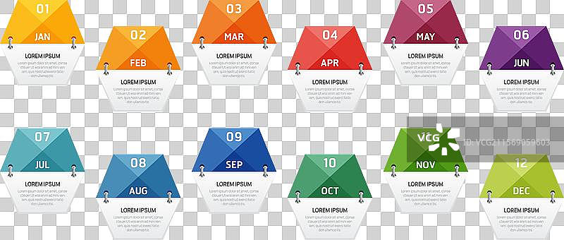 12个月商业信息图模板图片素材