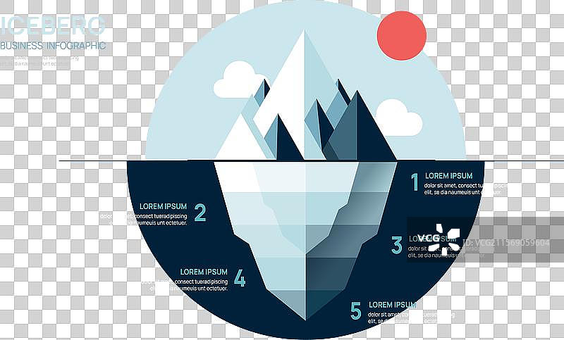 现代商业冰山信息图模板图片素材