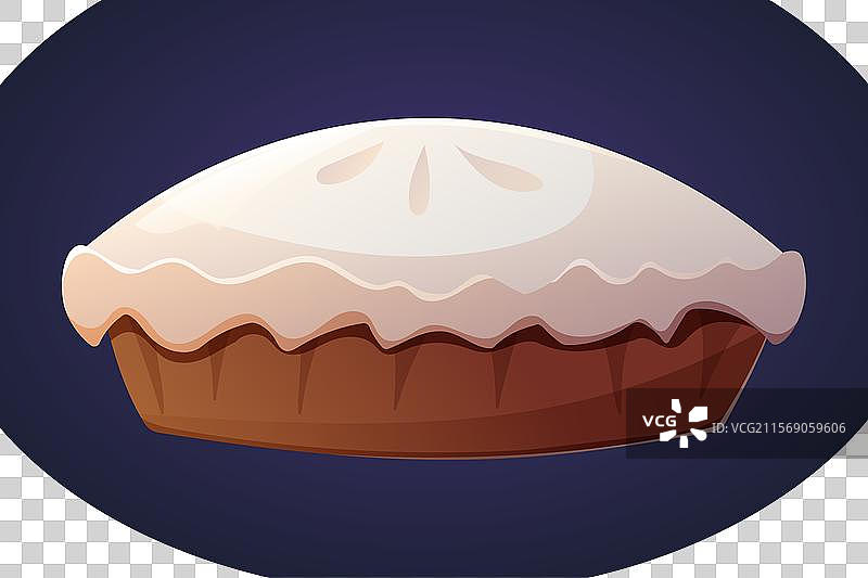 甜美的海绵蛋糕或白色糖霜派图片素材