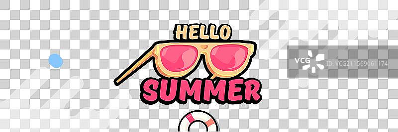 超级夏天横幅，带有文字和图案图片素材