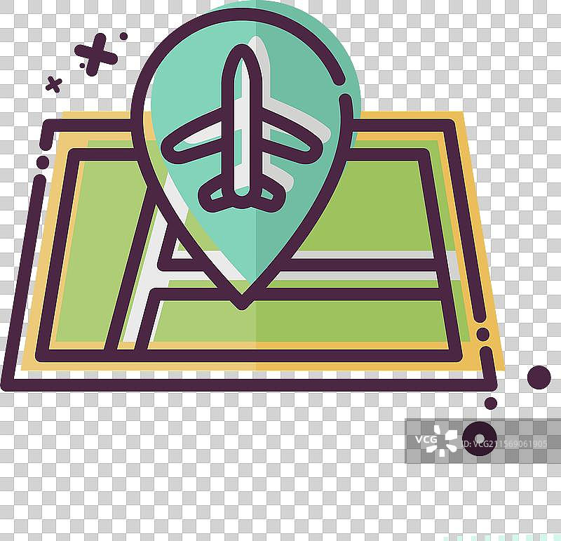 与机场符号相关的机场位置图标图片素材