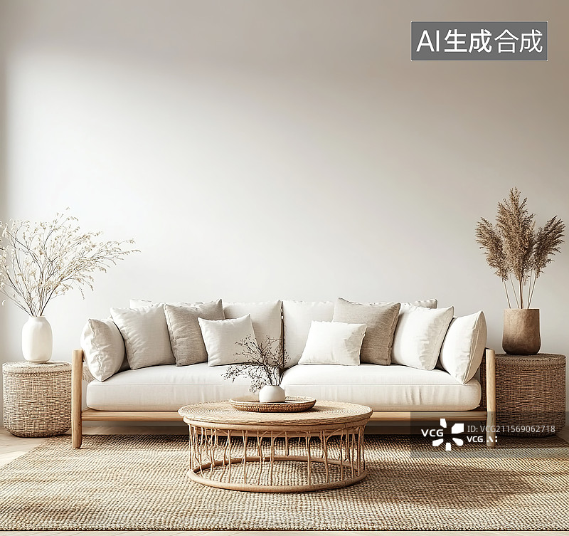 【AI数字艺术】现代极简主义客厅设计图片素材