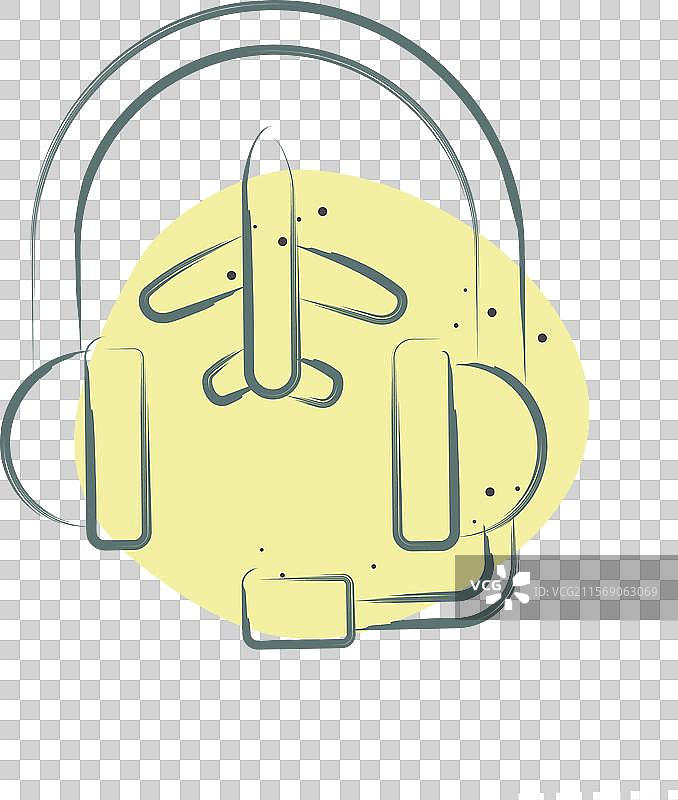 与机场符号相关的呼叫中心图标颜色图片素材