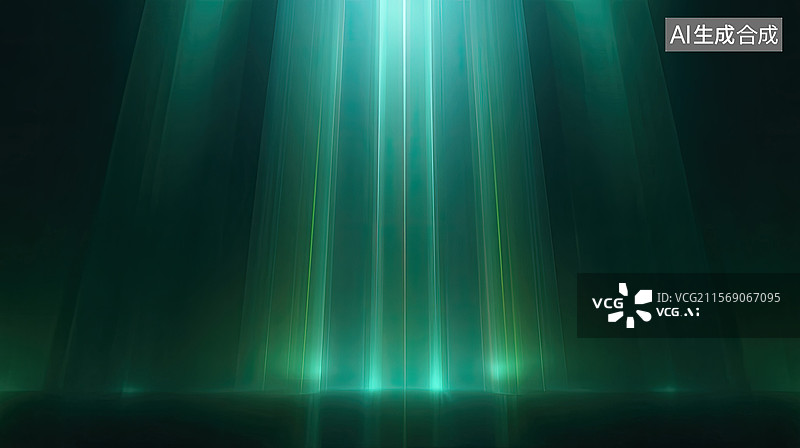 【AI数字艺术】剧院内舞台与灯光娱乐节目抽象几何绿色白色线条科技新年节日购物节科技年会未来派设计商业海报汽车广告背景图片素材