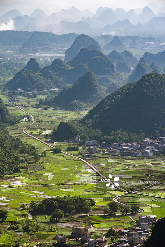 水墨桂林田园风光图片素材