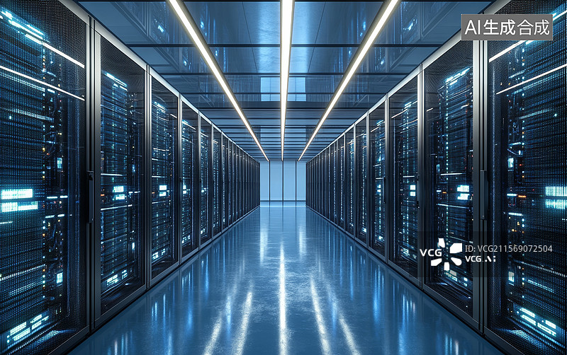 【AI数字艺术】数据中心服务器机房图片素材