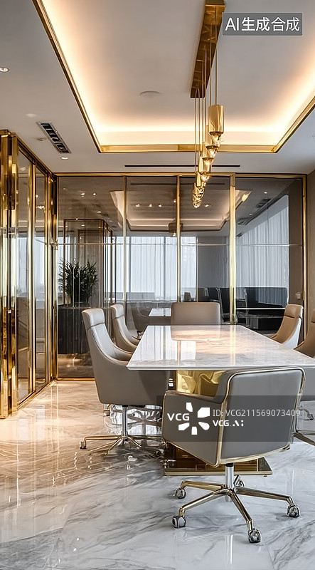 【AI数字艺术】现代豪华会议室图片素材