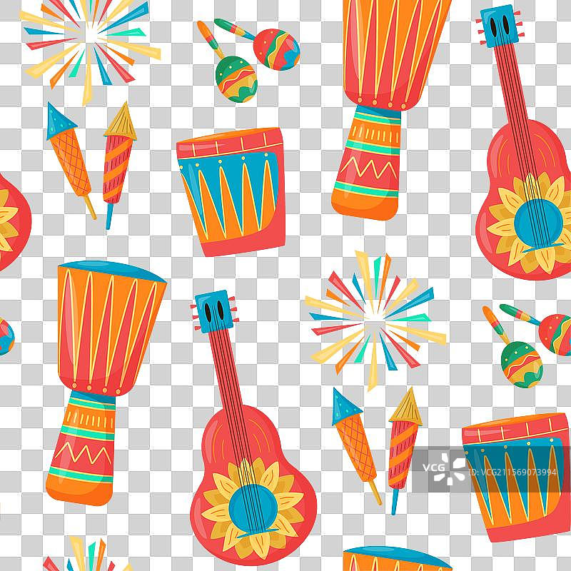 乐器节的无缝图案图片素材