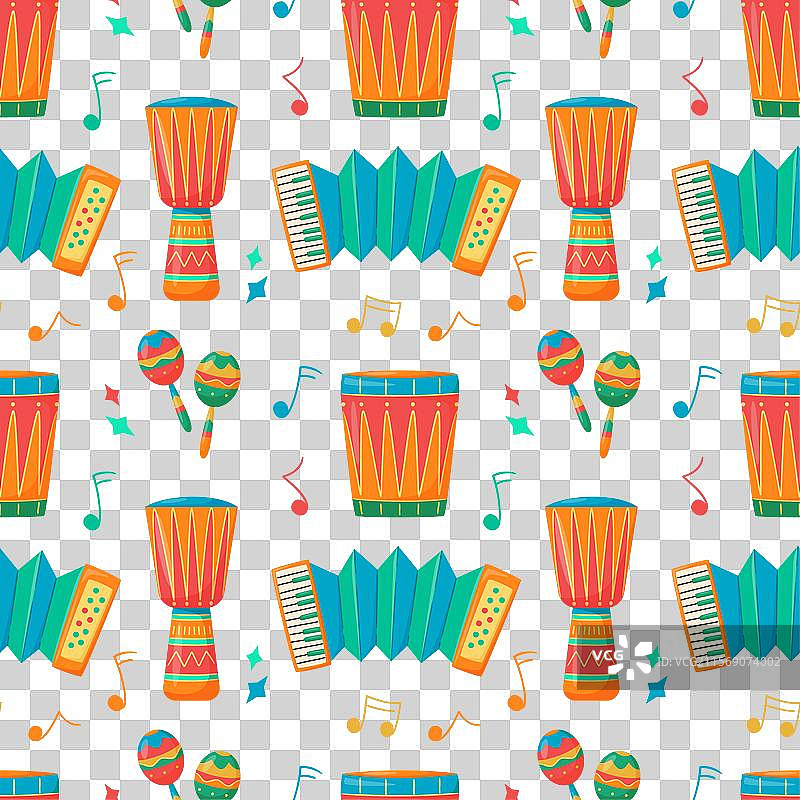 乐器节的无缝图案图片素材
