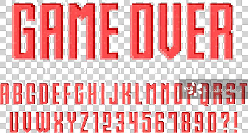 像8位风格的像素字母设计图片素材