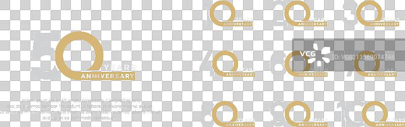 金银色周年纪念标志风格套装图片素材