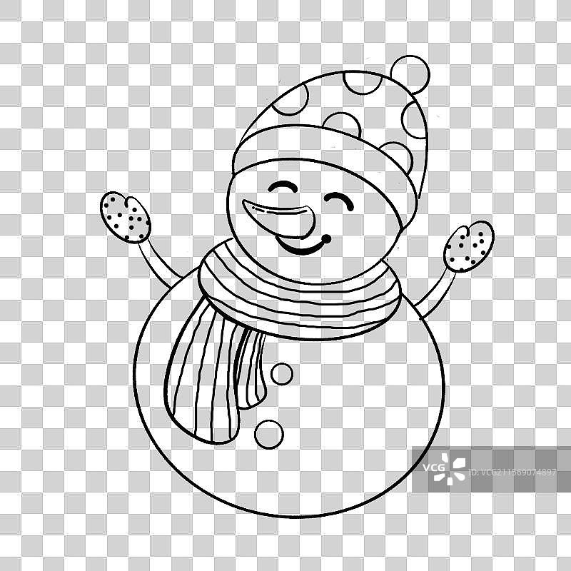 卡通手绘冬天冬日雪人图片素材