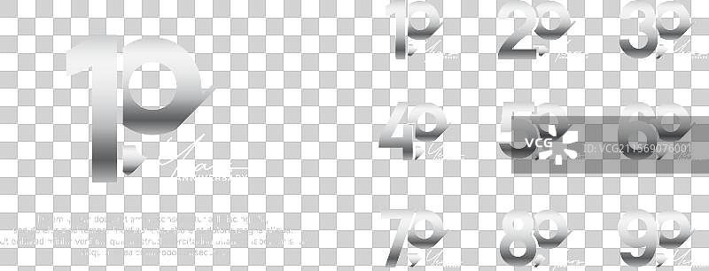 银白色周年纪念标志风格套件图片素材