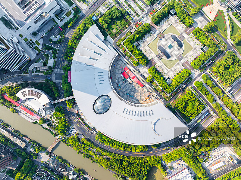 上海科技馆 建筑 航拍图片素材