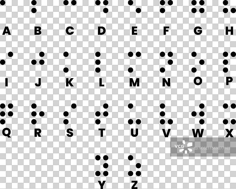 盲文字母图标集 盲文日图片素材