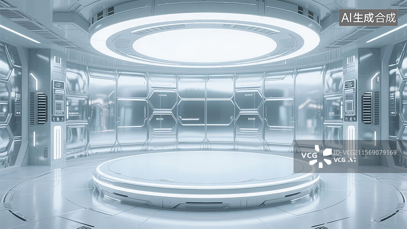 【AI数字艺术】未来科技实验室内部图片素材