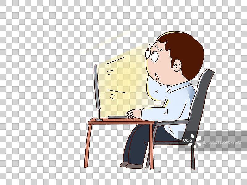 坐着在电脑前工作的男人图片素材