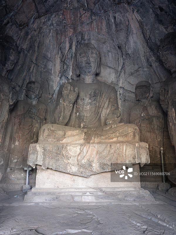 河南洛阳龙门石窟景区造像局部图片素材