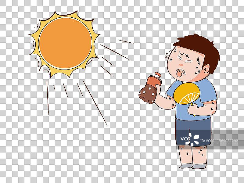 太阳下喝冰可乐浑身流汗的男孩男人。图片素材