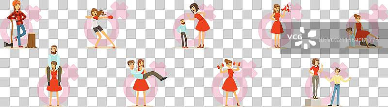 身穿红色裙子的强大女性角色展现出力量图片素材