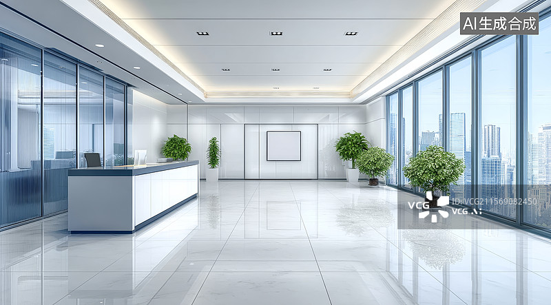 【AI数字艺术】现代办公室大堂图片素材