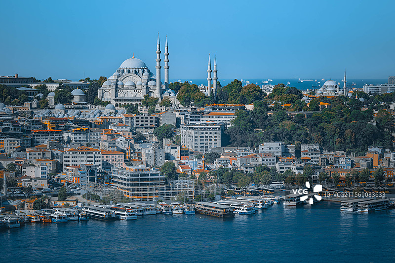 蓝色的博斯布鲁斯海峡图片素材