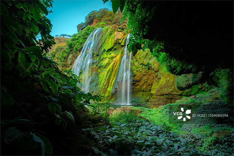 昆明石林大叠水瀑布图片素材