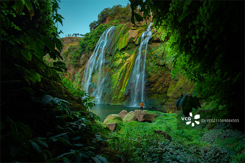 昆明石林大叠水瀑布图片素材