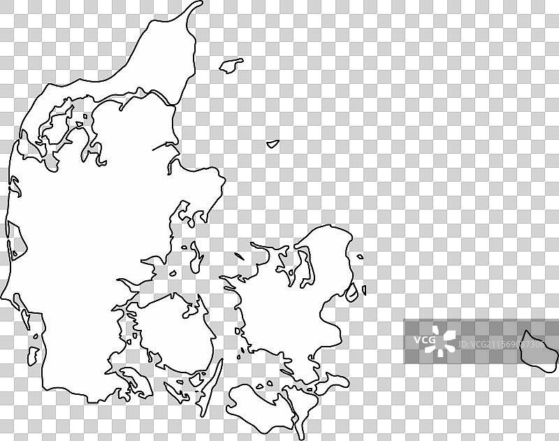 丹麦轮廓地图图片素材