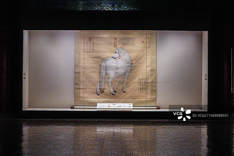 故宫博物院文华殿展览郎世宁万吉骦图片素材