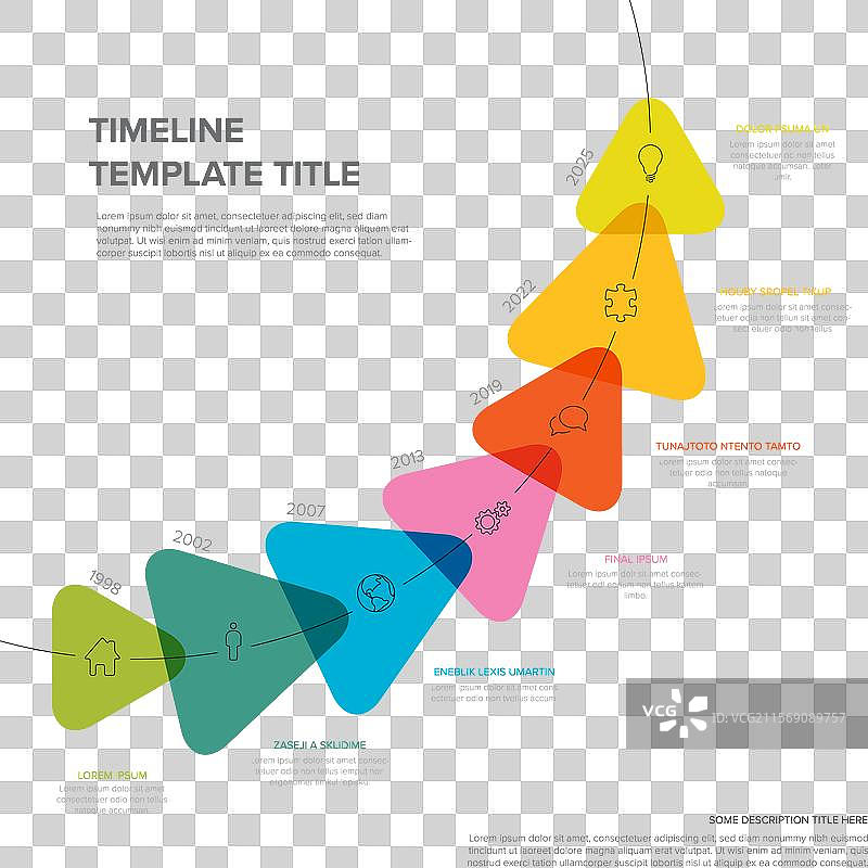 由七种彩虹颜色组成的时间线图片素材