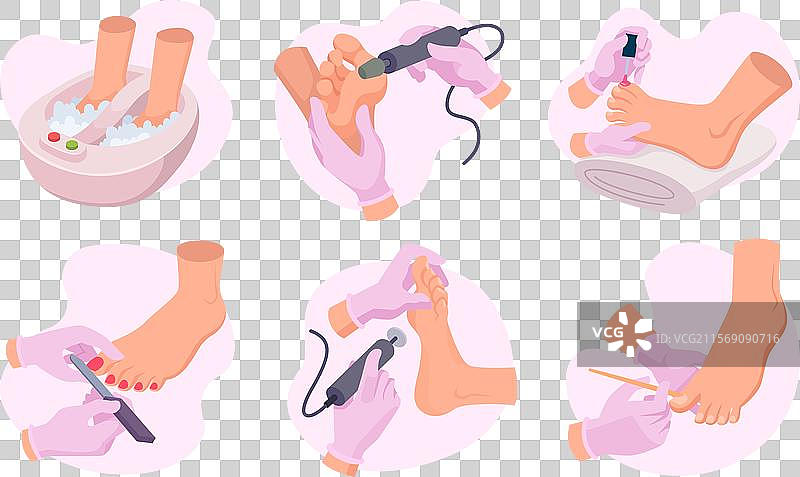 美甲沙龙的足部护理治疗图片素材