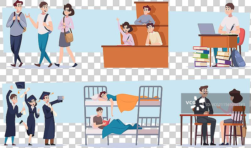 学生的日常学习生活安排图片素材