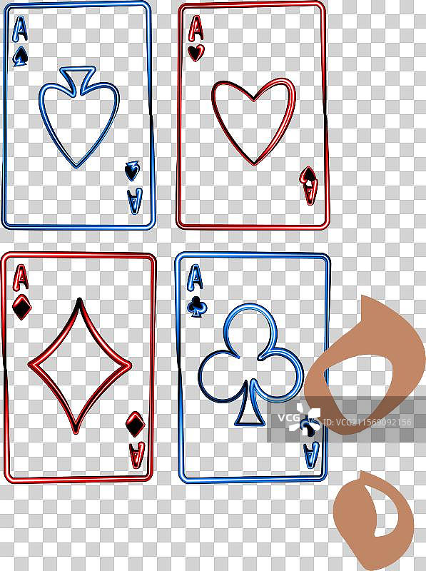 带有霓虹效果的扑克牌在线游戏图片素材