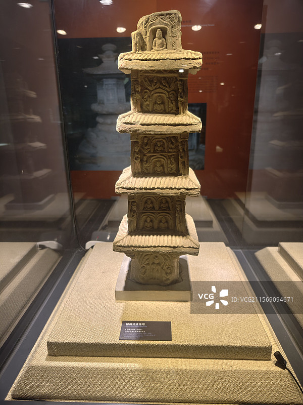 北魏楼阁式造像塔 西安博物院 西安市唐礼泉寺遗址出土图片素材