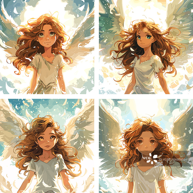 天使少女在天堂的概念图片素材